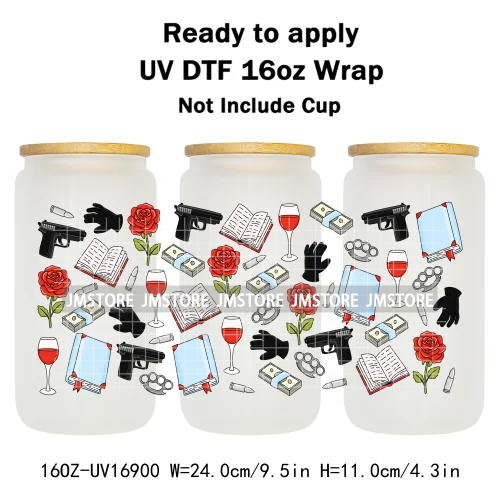 Coquette Bow Fall Autumn Pumpkins 16OZ UV DTF Cup Wraps Ready To Apply Waterproof Transfer Stickers For Libbey Glass Can Tumbler