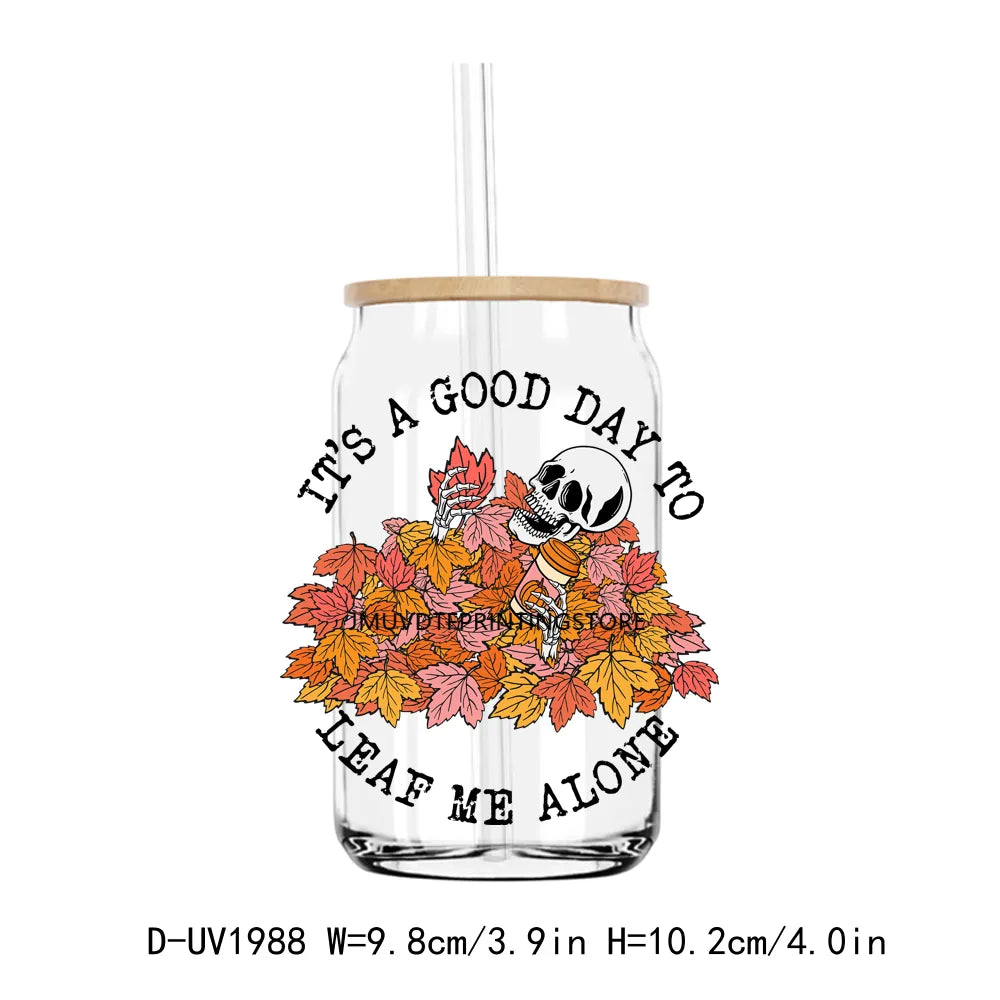 Feelin Pumpkin Spicy Autumn Vibes UV DTF Transfers Stickers Decals For Libbey Cold Cups Mugs Tumbler Waterproof DIY Craft