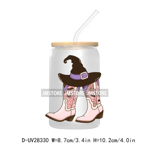 Spooky Ghost Boo Halloween Tis The Season UV DTF Transfer Stickers Decals For Libbey Cold Cup Mugs Tumbler Waterproof Book Ghoul