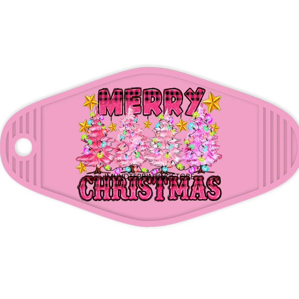 Merry Christmas Gnome High Quality WaterProof UV DTF Sticker For Motel Hotel Keychian Christmas Trees