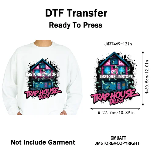 12in Colorful Rap Music Rock Vibes Mud Master Truck Space Trip Graffiti Iron on DTF Transfer Stickers Ready to Press for T-shirt