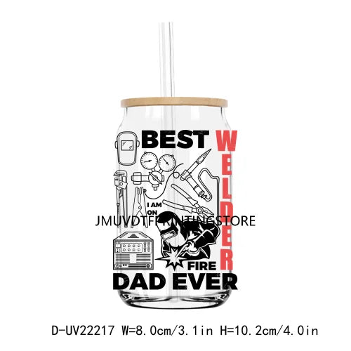 Softball Dad Father's Day UV DTF Transfer Stickers Decals For Libbey Cold Cups Mug Tumbler Waterproof DIY Craft Daddy Is My Hero