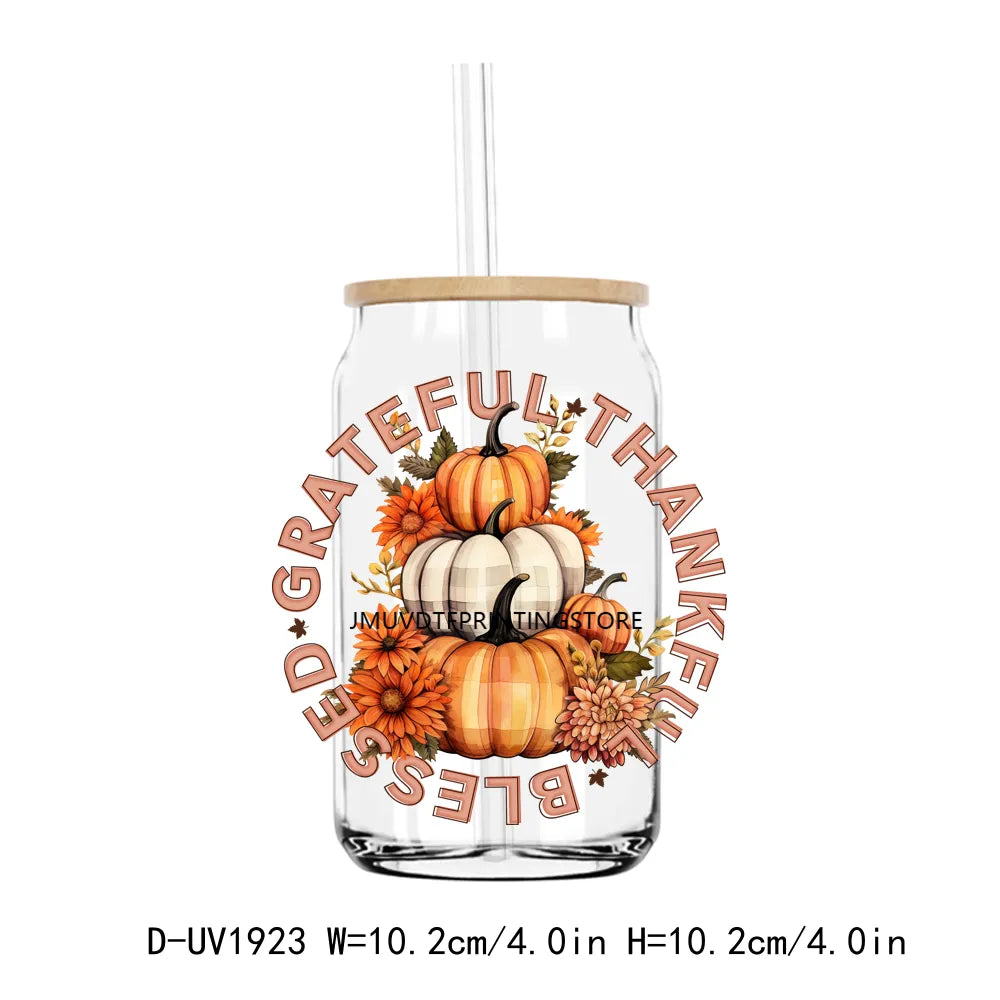 Howdy Fall Highland Cow Pumpkin UV DTF Transfers Stickers Decals For Libbey Cold Cups Mugs Tumbler Waterproof DIY Craft