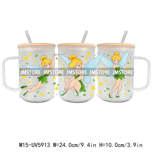 Cartoon Characters Best Friends UV DTF Sticker For 15OZ Mug Libbey Glass Cup Can Wrap Transfer Sticker Custom Labels DIY Logo