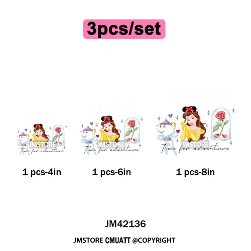 Colorful Mouse Headbands Cartoon Animal Princess Character Iron on DTF Washable Transfers Stickers Ready to Press for Clothes