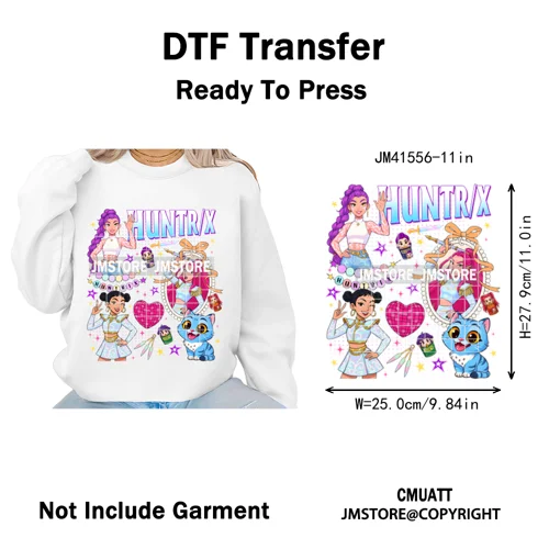 Cute Blue Tiger Idol Group Characters Kpop Halloween Pumpkin Iron on DTF Washable Transfers Stickers Ready to Press for Textile