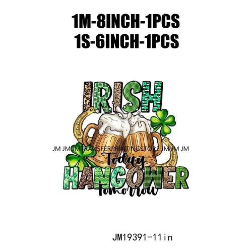 Cheers Lucky Beer Crush Shamrocks Dog Mom Dental Squad Howdy Lucky Irish Day St Patrick's DTF Transfer Stickers Decals For Shirt