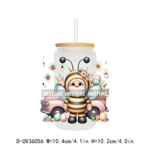 Honey Spring Bee Gnome Floral UV Sticker Decals For Libbey Cold Cups Mugs Tumbler Transfer Sticker Waterproof High Quality Label