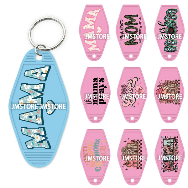 Floral Mama Flower Girl Mom High Quality WaterProof UV DTF Sticker For Motel Hotel Keychain Mother’s Day Gift Transfer Printing