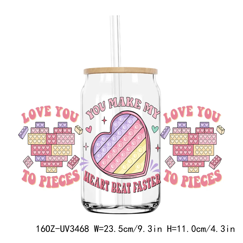 Love Jesus Valentine's Day 16OZ UV DTF Cup Wrap Transfers Stickers Mama Custom Label DIY Waterproof Logo For Libbey Glass Can