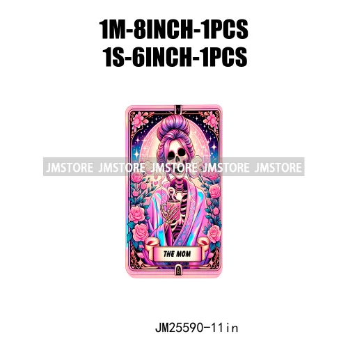 Colorful Cool Dad Mom Stoner Amercian Girl Idgat Skeleton Lover Tarot Card DTF Iron On Heat Press Transfer Stickers For Clothing