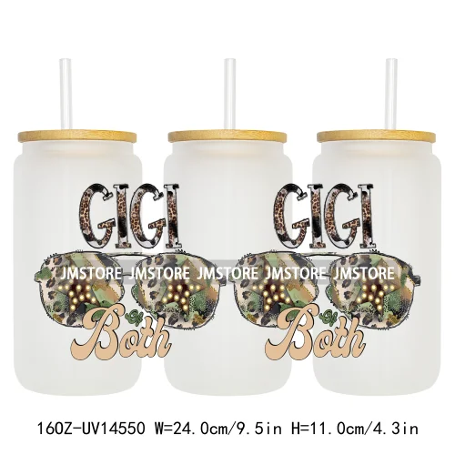 Floral Blessed Mama Leopard Mom 16OZ UV DTF Cup Wraps Ready To Apply Waterproof Transfer Stickers For Libbey Glass Can Tumbler