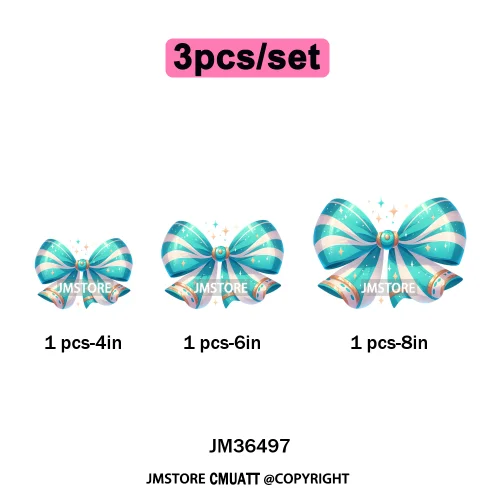 Colorful Princess Vibes Coquette Girly Kids Pastel Bows Printed Decals Iron on DTF Transfer Stickers Ready to Press for Clothes