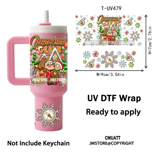 Cartoon Movie Thanksgiving Christmas UV DTF Keychain Wraps Ready To Apply Durable Custom UV Stickers For Mini Tumbler Keychain