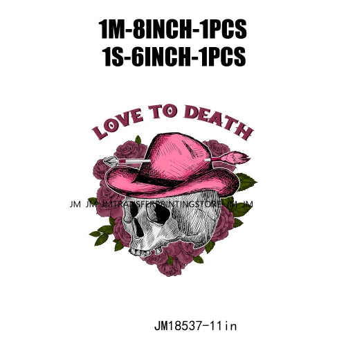 Pink Love Howdy Honey Valentine's Day Printing Designs Iron On Western Cowgirl Boat Hat DTF Transfers Stickers For T-Shirts Bag