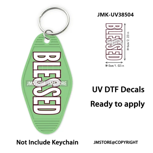 Christian Bible Jesus Faith Letters UV DTF Motel Keychain Decals Ready To Ship Custom Transfer Stickers Print For Hotel Keychain