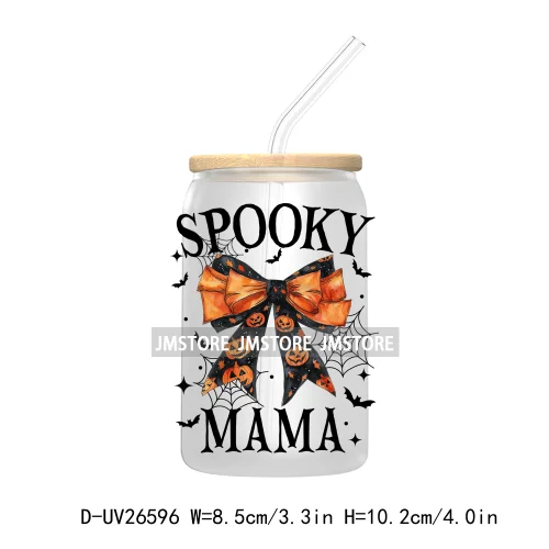 Spooky Witch Halloween UV DTF Transfer Stickers Decals For Libbey Cold Cups Mugs Durable Waterproof Custom Labels Fall Season