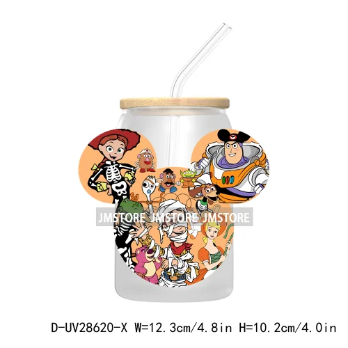 Cartoon Halloween Trick Or Treat UV DTF Transfer Stickers Decals For Libbey Cold Cups Mug Tumbler High Quality Label Hocus Pocus