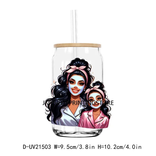 Latina Mama And Daughter UV DTF Transfers Stickers Decals For Libbey Cold Cups Mugs Tumbler Waterproof DIY Logo Mother's Day