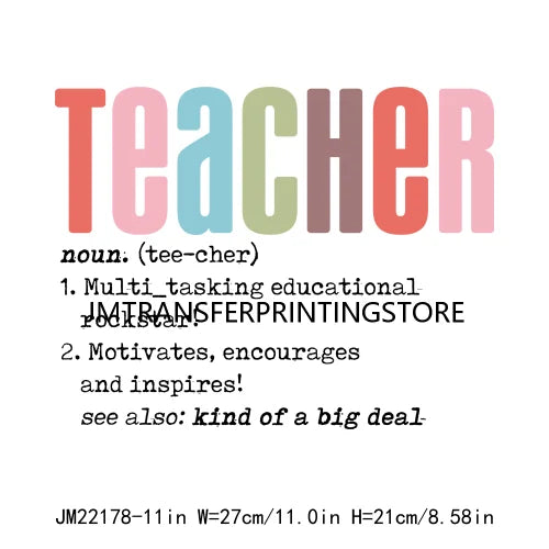 In My Teacher Era Teach Love Watch Logos Teacher Word Teaching Fills My Heart Teacher's Day DTF Transfer Stickers For Hoodies