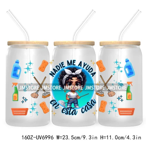 Latina Girl Power Mexican Culture 16OZ UV DTF Cup Wrap Transfers Stickers For Libbey Glass Can Cups Tumbler Waterproof Craft