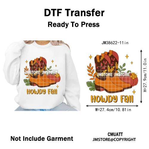 Fall Into Reading Sunflower Pumpkin Coquette Autumn Season Vibes Iron on DTF Heat Transfers Stickers Ready to Press for T-shirts