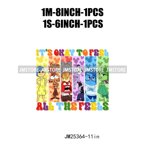 Emotions Friends It's Okay to Feel Therapist Psychologist Today I Feel Iron On DTF Transfer Stickers Ready To Press For T-shirts
