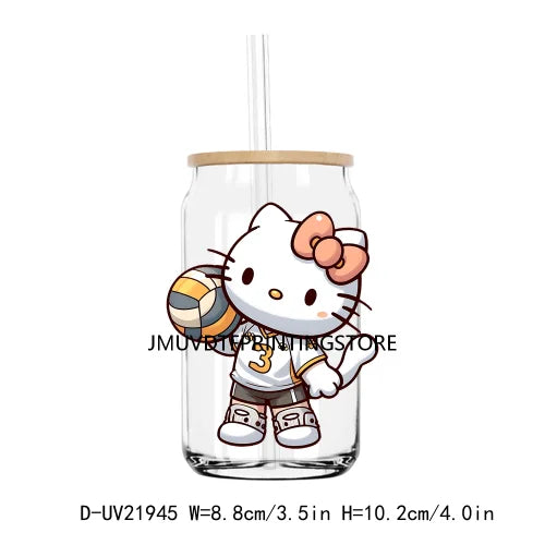 Popular Cartoon Sport Cat Play Baseball UV DTF Transfers Stickers Decals For Libbey Cold Cups Mugs Tumbler Waterproof DIY Craft