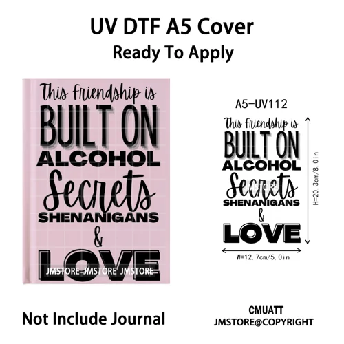 Hustle Hard Quotes Small Business Owner UV DTF Notebook Cover Decals Ready To Apply Transfer Stickers Wraps For A5 Journal Cover