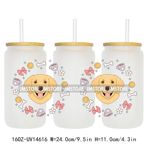 Coquette Bow Cat Dog Mom UV DTF Stickers Ready to Transfer Cup Wrap Custom Labels DIY Craft For Libbey Can Glass Tumblers Mugs