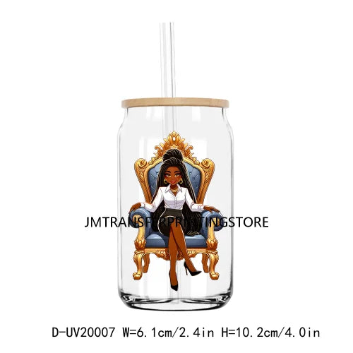 African American Beautiful Career Themed UV DTF Transfers Stickers Decals For Libbey Cold Cups Mugs Tumbler Waterproof DIY Craft