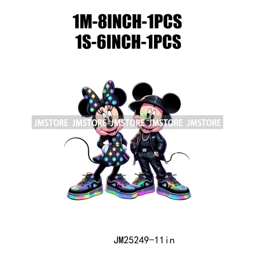 Cartoon Animal Sport Cheer Thermal Designs Baby Pink Mouse Iron On DTF Heat Press Transfers Stickers Ready To Press For Clothes