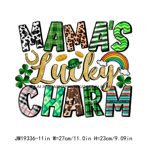 Washable Animal CNA PAT Nurse Dentist Teacher Shamrocks Lucky Vibes St Patrick's Day DTF Transfers Stickers Press For Sweatshirt