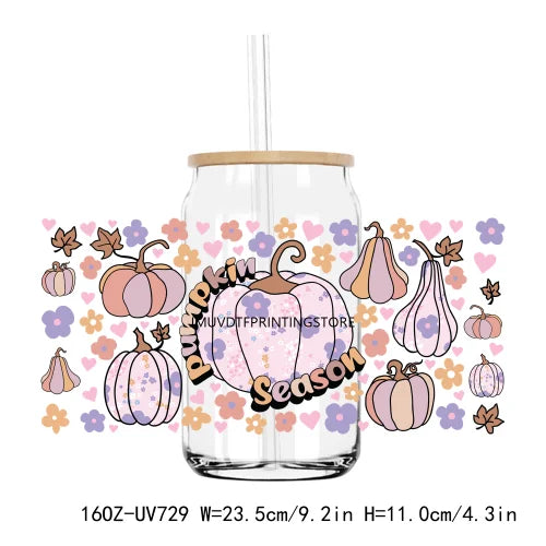 Thanksgiving Fall Thick And Juicy 16OZ UV DTF Cup Wrap Transfers Stickers Custom Labels DIY Waterproof Logo For Libbey Glass Can