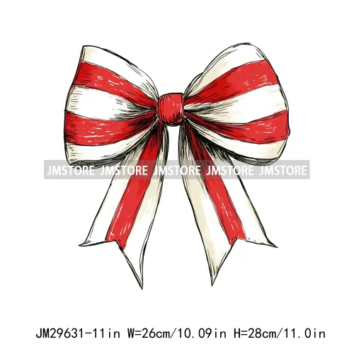 Gingerbread Reindeer Red Coquette Bow Girly Christmas Vibes Iron On DTF Transfers Stickers Ready To Press For Sweatshirt Bags