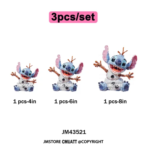 Cute Cartoon Characters Merry Christmas Holiday Gifts Xmas Iron on Washable DTF Heat Transfer Sticker Ready to Press for Clothes