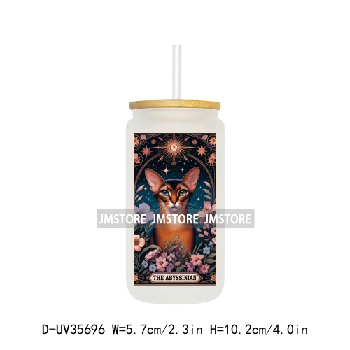 Dog Cat Animals Tarot Card UV Sticker Decals For Libbey Cold Cups Mugs Tumbler Transfer Stickers Waterproof High Quality Labels