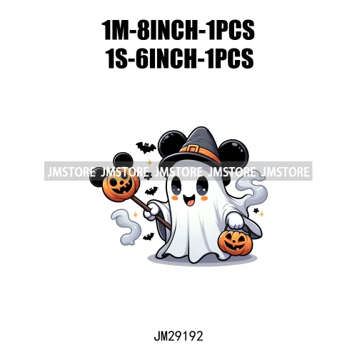 Cartoon Halloween Scary Cute Horror Characters Pumpkin Fall Vibes DTF Iron On Transfers Stickers Ready To Press For Clothing