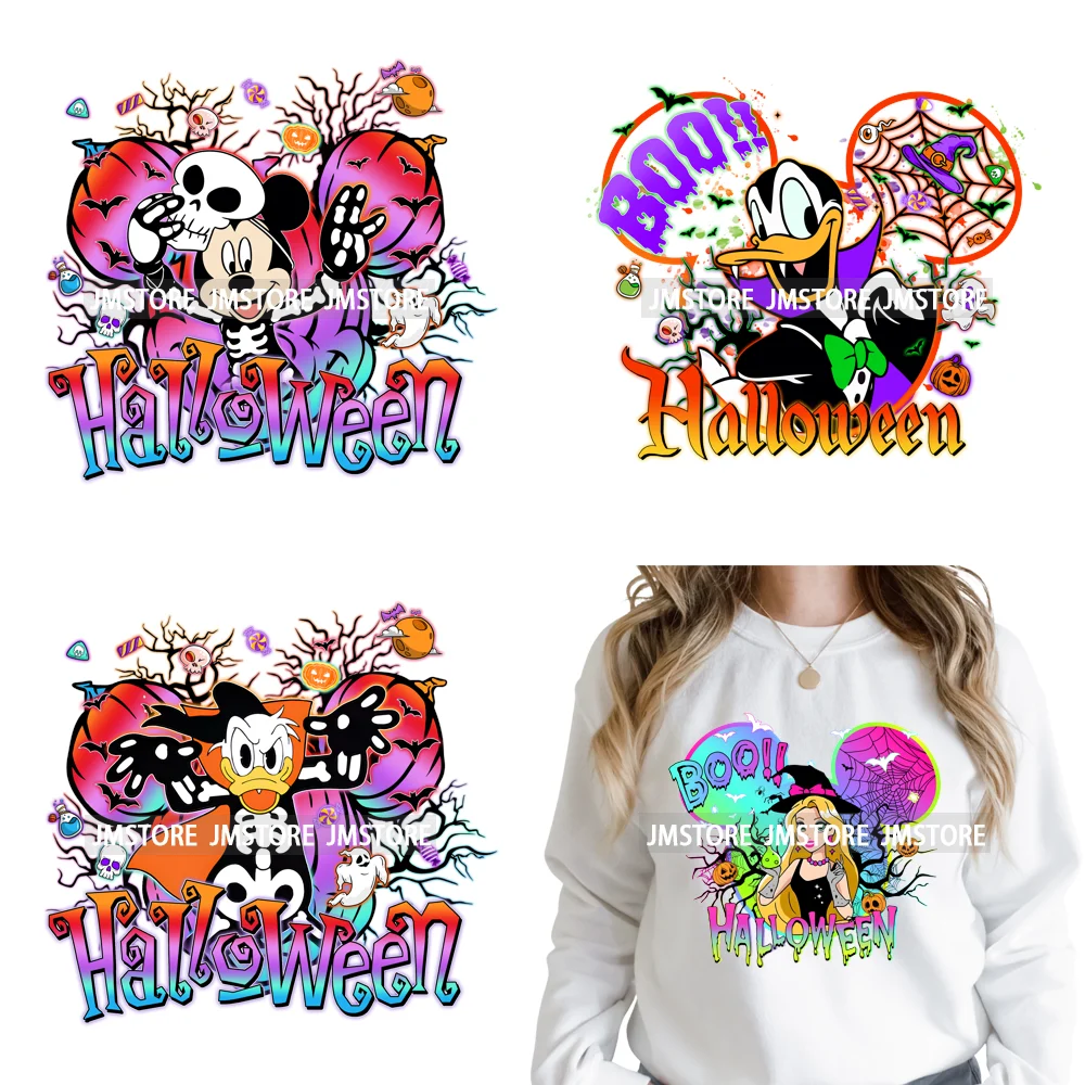 Cartoon Witches Princess Skull Animal Kids Love Characters Halloween Iron on DTF Transfers Stickers Ready to Press for T-shirts