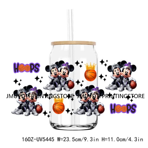 Popular Cartoon Character Sport 16OZ UV DTF Cup Wrap Transfer Stickers Custom Label Durable Waterproof Logo For Libbey Glass Can