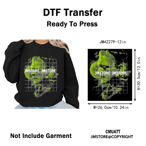Horror Characters Halftone Movie Shows Scary Halloween Vibes Iron on DTF Washable Transfers Stickers Ready to Press for Clothing