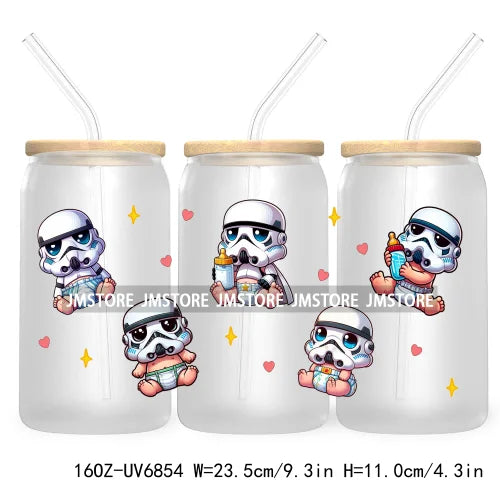 Cartoon Mouse Princess Friends 16OZ UV DTF Cup Wrap Transfers Stickers For Libbey Glass Can Cups Tumbler Waterproof Craft