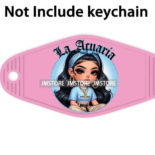 Chicana Chola Chibi Style Latina Zodiac High Quality Durable WaterProof UV DTF Stickers For Motel Hotel Keychain Lady Women