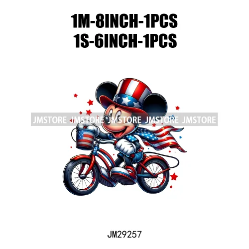 Washable Cartoon Animal 4th Of July Independence Day Freedom Iron On DTF Transfers Stickers Ready To Press For Clothing