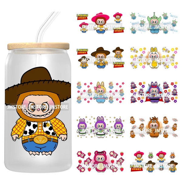 Hot Sale Cute Cartoon Monsters UV DTF Wraps Transfer Sticker DIY Custom Prints High Quality For 16OZ Libbey Glass Can Tumbler