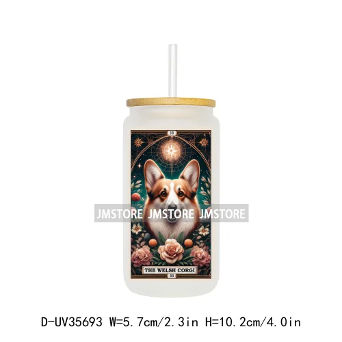 Dog Cat Animals Tarot Card UV Sticker Decals For Libbey Cold Cups Mugs Tumbler Transfer Stickers Waterproof High Quality Labels