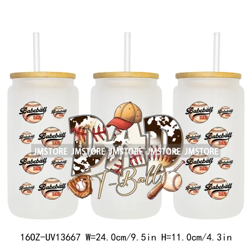 4th Of July American Dad Father's Day 16OZ UV DTF Cup Wraps Ready To Apply Waterproof Transfer Stickers For Libbey Glass Can Mug
