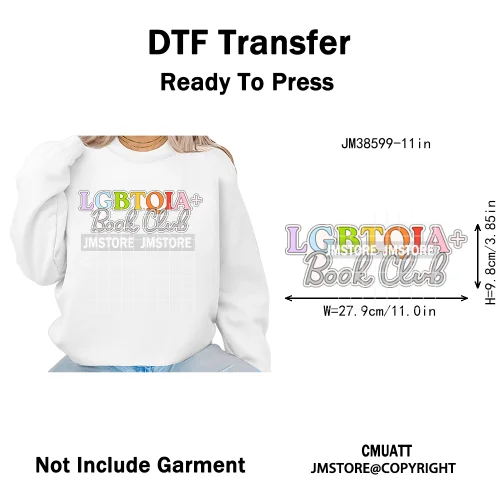Funny Book Lover Club Inspirational Sayings Reading Coffee Iron on DTF Washable Transfers Stickers Ready to Press for Clothing
