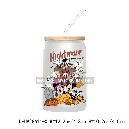 Cartoon Halloween Trick Or Treat UV DTF Transfer Stickers Decals For Libbey Cold Cups Mug Tumbler High Quality Label Hocus Pocus