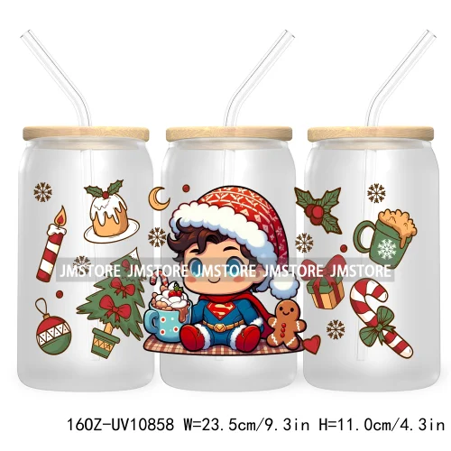 Christmas Movie Killer UV DTF Cup Wrap For Libbey Glass Can Transfer Stickers Waterproof Custom Labels Scary Horror Friends